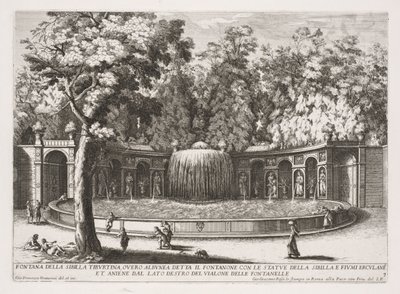 Fontanny Rzymu, Księga IV, płyta 7: Fontanna Sybilli Tyburtyńskiej (Fontana della Sibilla Tiburtina) autorstwa Giovanni Francesco Venturini