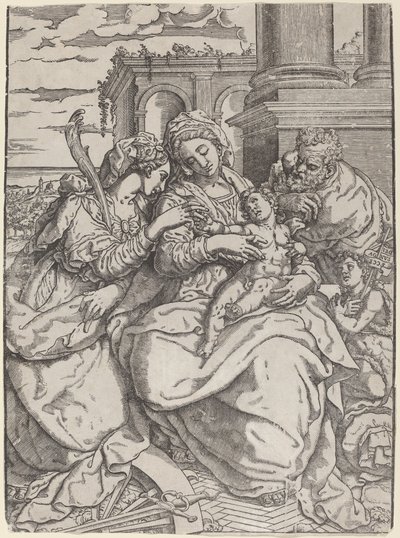 Madonna z Dzieciątkiem i Świętą Katarzyną autorstwa Giovanni Gallo after Marco Pino