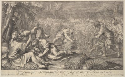 Żniwiarze zboża, 1704. autorstwa Giovanni Girolamo Frezza