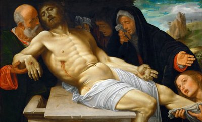 Renesans: Opłakiwanie Chrystusa par Savoldo, Giovanni Girolamo (1480/85-1548), ok. 1515-1520. Olej na drewnie 72,5x118,5. Muzeum Historii Sztuki, Wiedeń autorstwa Giovanni Girolamo Savoldo