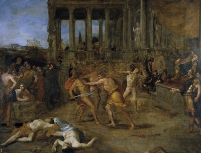 Walki gladiatorów autorstwa Giovanni Lanfranco