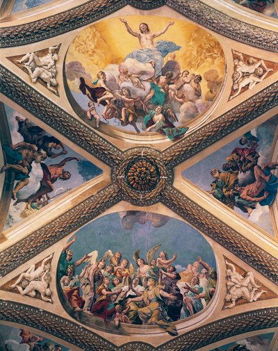 Chwała Chrystusa, fresk, autorstwa Giovanniego Lanfranco (1582-1647), sklepienie kościoła Certosa of San Martino, Neapol, Kampania, Włochy autorstwa Giovanni Lanfranco