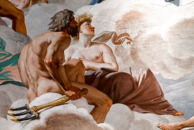 Neptun i Ceres. Fragment „Rady Bogów” 1624-1625. fresk autorstwa Giovanni Lanfranco