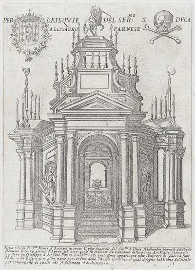 Katafalk dla księcia Alessandro Farnese, 1593 autorstwa Giovanni Maggi
