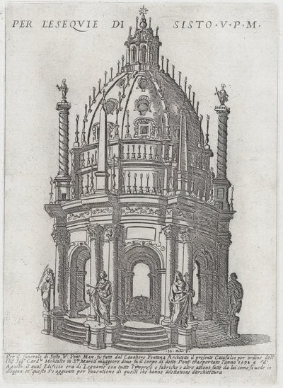 Katafalk dla papieża Sykstusa V, 1591. autorstwa Giovanni Maggi