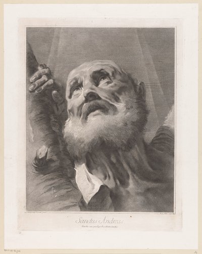 Apostoł Andreas Sanctus Andreas (tytuł na obiekcie) Apostelen (tytuł serii) autorstwa Giovanni Marco Pitteri