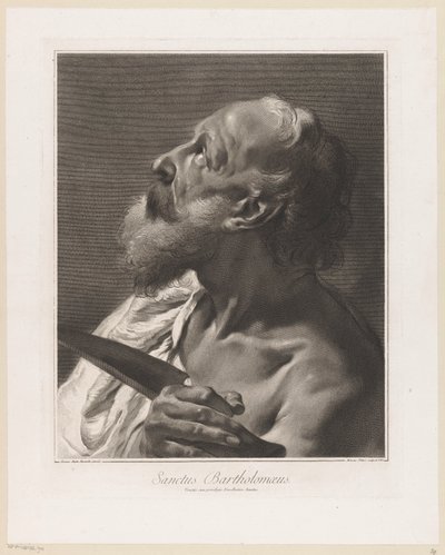 Apostoł Bartłomiej Św. Bartłomiej (tytuł na obiekcie) Apostołowie (tytuł serii) autorstwa Giovanni Marco Pitteri