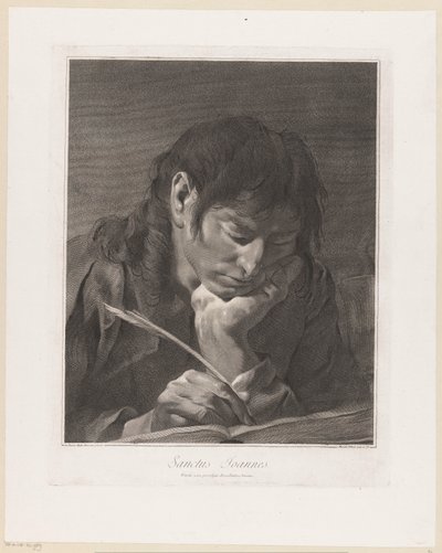 Apostoł Jan Sanctus Joannes (tytuł na obiekcie) Apostołowie (tytuł serii) autorstwa Giovanni Marco Pitteri