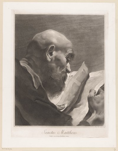 Apostoł Mateusz Sanctus Matthaeus (tytuł na obiekcie) Apostołowie (tytuł serii) autorstwa Giovanni Marco Pitteri