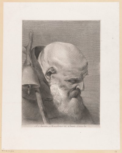 De heilige Antonius de Grote Św. Antoni, Patriarcha Zakonników w Griente (tytuł na obiekcie) autorstwa Giovanni Marco Pitteri