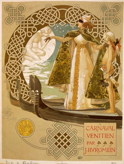 Karnawał wenecki, plakat Giovanniego Mataloni (1868-1944). autorstwa Giovanni Maria Mataloni