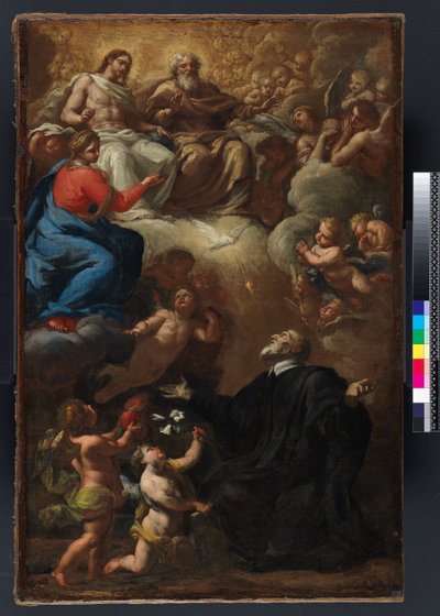 Wizja św. Filipa Neri. Model „Wizji św. Filipa Neri” w baptysterium San Giovanni (Siena) autorstwa Giovanni Maria Morandi