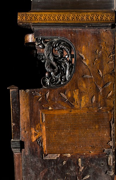 Chór kanoniczny Lignei, inkrustowany przez Giovanniego Marię Platinę 1484, intarsja boczna prawa autorstwa Giovanni Maria Platina