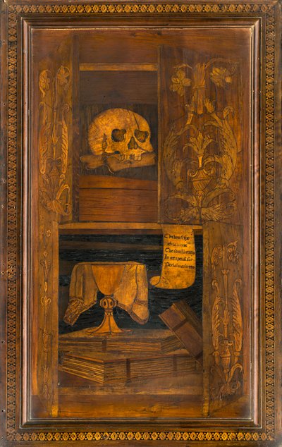 Chór kanoniczny Lignei, inkrustowany przez Giovanniego Marię Platinę 1484, Superior Stall autorstwa Giovanni Maria Platina