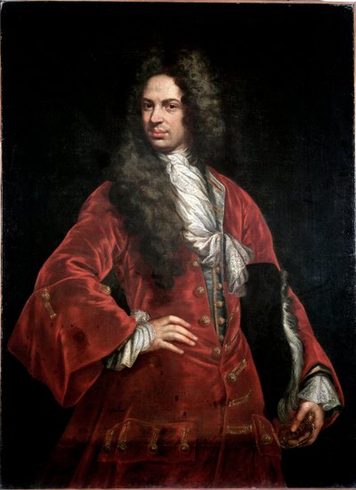 Portret dżentelmena w czerwonym kostiumie Obraz Giovanniego Marii Delle Piane dit il Mulinaretto (1660-1745) Wymiary 132x97 cm Genes Musei di Strada Nuova (ex Palazzo Bianco) autorstwa Giovanni Maria delle called Mulinaretto Piane