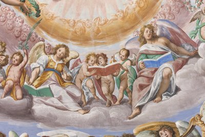 Anioły i putta śpiewające (detal z 3496733) autorstwa Giovanni Mauro della Rovere
