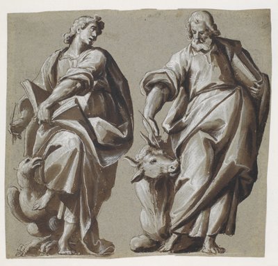 Ewangeliści Jan i Łukasz autorstwa Giovanni Mauro della Rovere