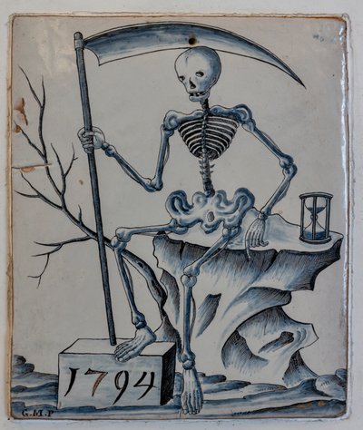 Tablica z alegorią śmierci autorstwa Giovanni Meazzi