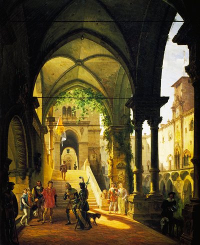 Ludwik XI w zamku Barolo – Giovanni Migliara (1785-1837) autorstwa Giovanni Migliara