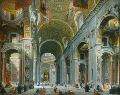 Wnętrze Bazyliki Świętego Piotra w Rzymie, ok. 1754. autorstwa Giovanni Paolo Panini