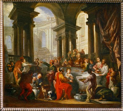 Uczta pod jońskim portykiem ... autorstwa Giovanni Paolo Pannini or Panini