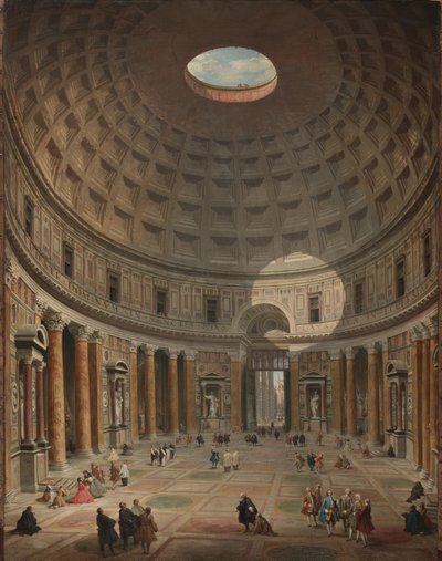 Wnętrze Panteonu, Rzym, 1747 autorstwa Giovanni Paolo Pannini