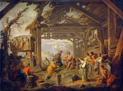 Sybilla z Kume prorokująca narodziny Chrystusa. Obraz Giovanniego Paolo Panini (Pannini) (1691-1765), olej na płótnie autorstwa Giovanni Paolo Pannini