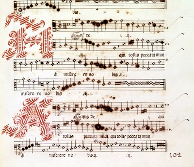 Agnus Dei z „Magów Mantui” Giovanniego Pierluigiego da Palestrina (1525-1594), włoskiego kompozytora. autorstwa Giovanni Pierluigi da (after) Palestrina