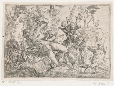 Satyr schwytany przez puttów i Wenus autorstwa Giovanni Pietro Possenti