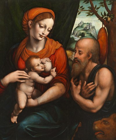 Dziewica z Dzieciątkiem ze św. Hieronimem autorstwa Giovanni Pietro Rizzoli (attr. to) Giampietrino