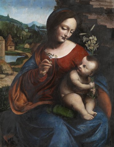 Dziewica z Dzieciątkiem z lilią, ok. 1510-20 (olej na desce) autorstwa Giovanni Pietro Rizzoli (attr. to) Giampietrino