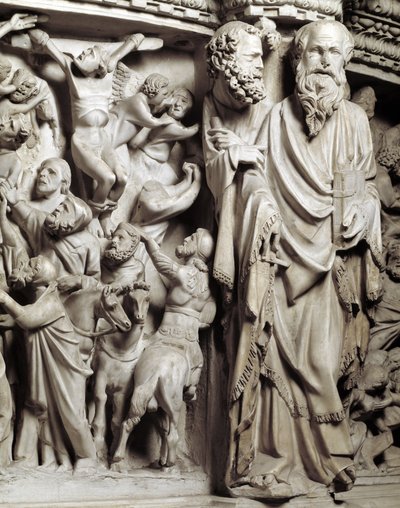 Detal płaskorzeźb Krzesła zrealizowanych przez Giovanniego Pisano autorstwa Giovanni Pisano