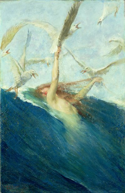 Syrena napadnięta przez mewy autorstwa Giovanni Segantini
