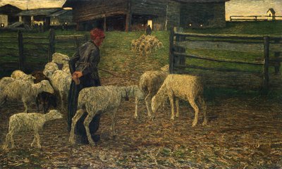 Powrót do składania — Giovanni Segantini (1858-1899) autorstwa Giovanni Segantini