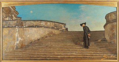 Szwajcaria, Saint Moritz, na mszy przed autorstwa Giovanni Segantini