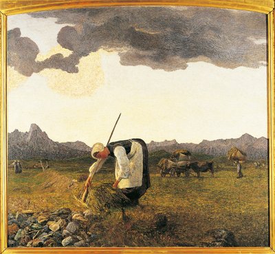 Szwajcaria, Saint Moritz, Żniwa siana autorstwa Giovanni Segantini