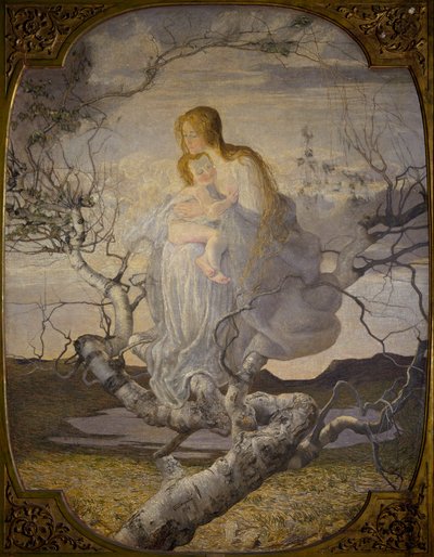 Symbolizm: „” Anioł życia”” Obraz Giovanniego Segantiniego (1858-1899) 1894 Nd. 276x212 cm Mediolan, Galleria d
