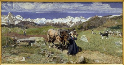 Alpy wiosną (1879, olej na płótnie) autorstwa Giovanni Segantini