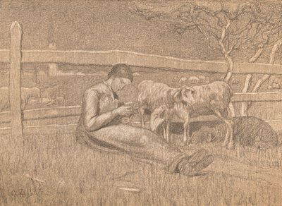 Pasterka, ok. 1888 r. autorstwa Giovanni Segantini