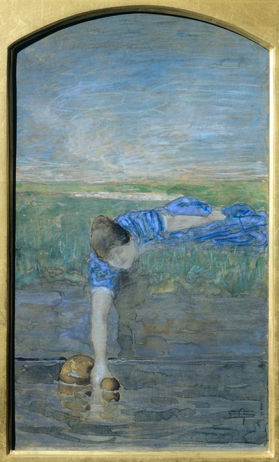 Kobiety nad rzeką, Giovanni Segantini (1858-1899) autorstwa Giovanni Segantini