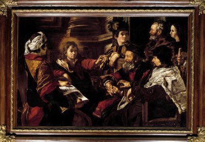 Chrystus i lekarze Obraz Giovanniego Serodina (1600-1630) XVII w. Słońce. 1,45x2,24 m Paryż, Musee du Louvre autorstwa Giovanni Serodine