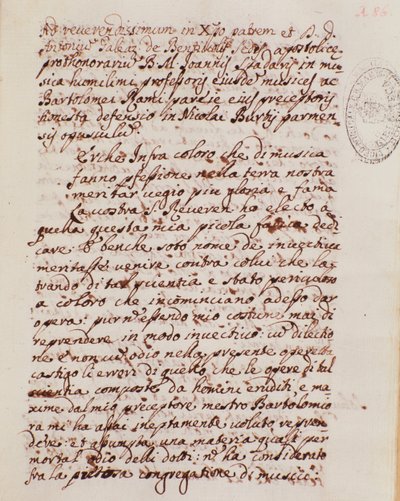 Odręcznie napisana strona traktatu muzycznego przez Giovanniego Spataro autorstwa Giovanni Spataro