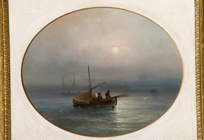 Marina z łódkami (olej na tekturze) autorstwa Giovanni Susani