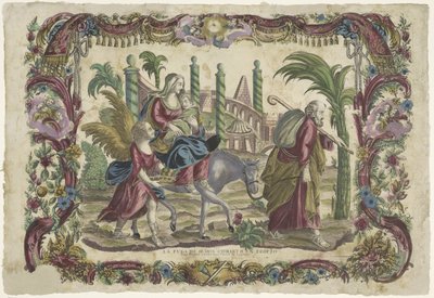 W locie do Egiptu La fuga de Jesus Christo en Egypto / Ucieczka Pana naszego Jezusa Chrystusa do Egiptu (tytuł na obiekcie) autorstwa Giovanni Volpato (possibly)