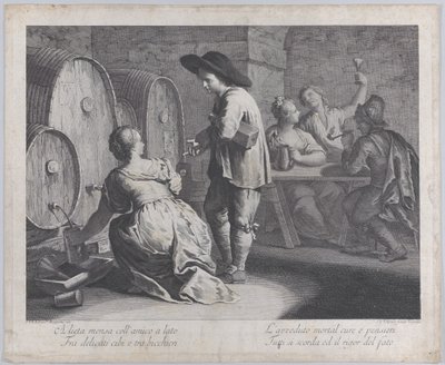 Barmanka napełniająca kubki..., 1760-70. autorstwa Giovanni Volpato