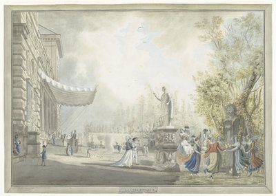 Widok na Villa Borghese Pinciana i ogrody Villa Borghese w Rzymie La ville Borghese (tytuł na obiekcie) Widoki na Rzym i okolice (tytuł serii) autorstwa Giovanni Volpato
