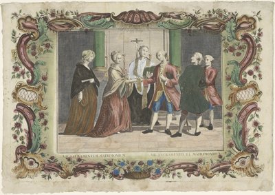 Sakrament małżeństwa VII. sacramentum matrimonium / VII. sacramento el matrimonio (tytuł na przedmiocie) Siedem sakramentów (tytuł serii) autorstwa Giovanni Volpato