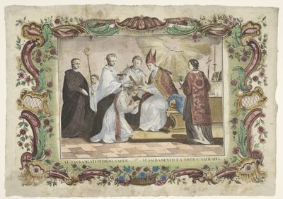Sakrament Kapłaństwa VI. sacramentum ordo sacer / VI. sacramento la orden sacrada (tytuł na przedmiocie) Siedem sakramentów (tytuł serii) autorstwa Giovanni Volpato