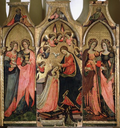Tryptyk Koronacji Marii - Obraz Giovanniego da Gaety (czynny ok. 1449-1472) Gaeta XV w., muzeum diecezjalne autorstwa Giovanni da Gaeta