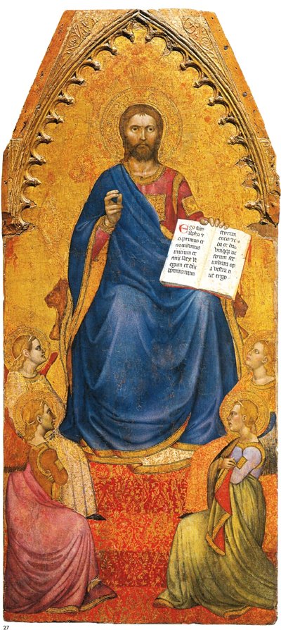 Chrystus na tronie adorowany przez anioły autorstwa Giovanni da Milano